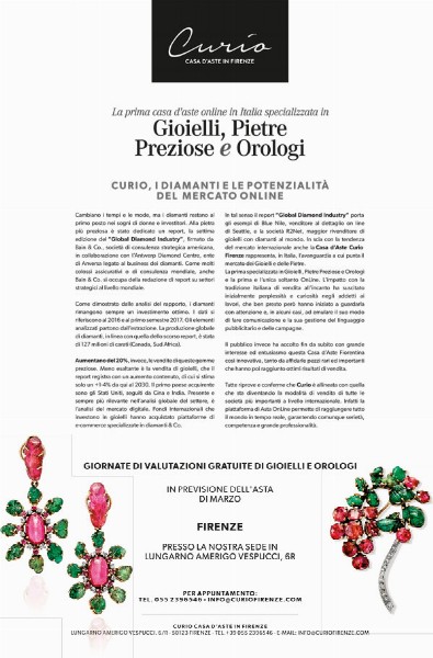 Curio, i Diamanti e le Potenzialità del mercato on line/Giornate di  [..] - Press